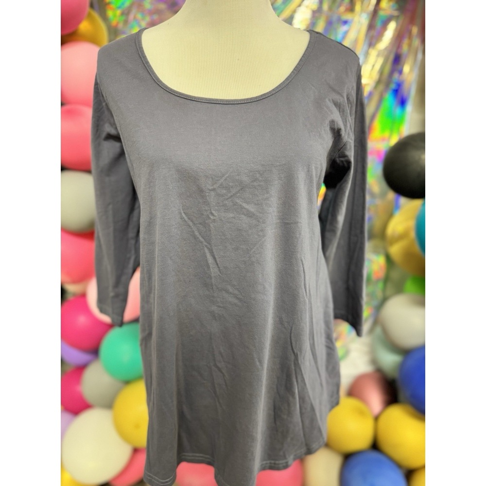 A.T.U.N. All Things Uber Nice Women's Blue Tunic‎ Top | XL | 3/4 Sleeve Cotton
